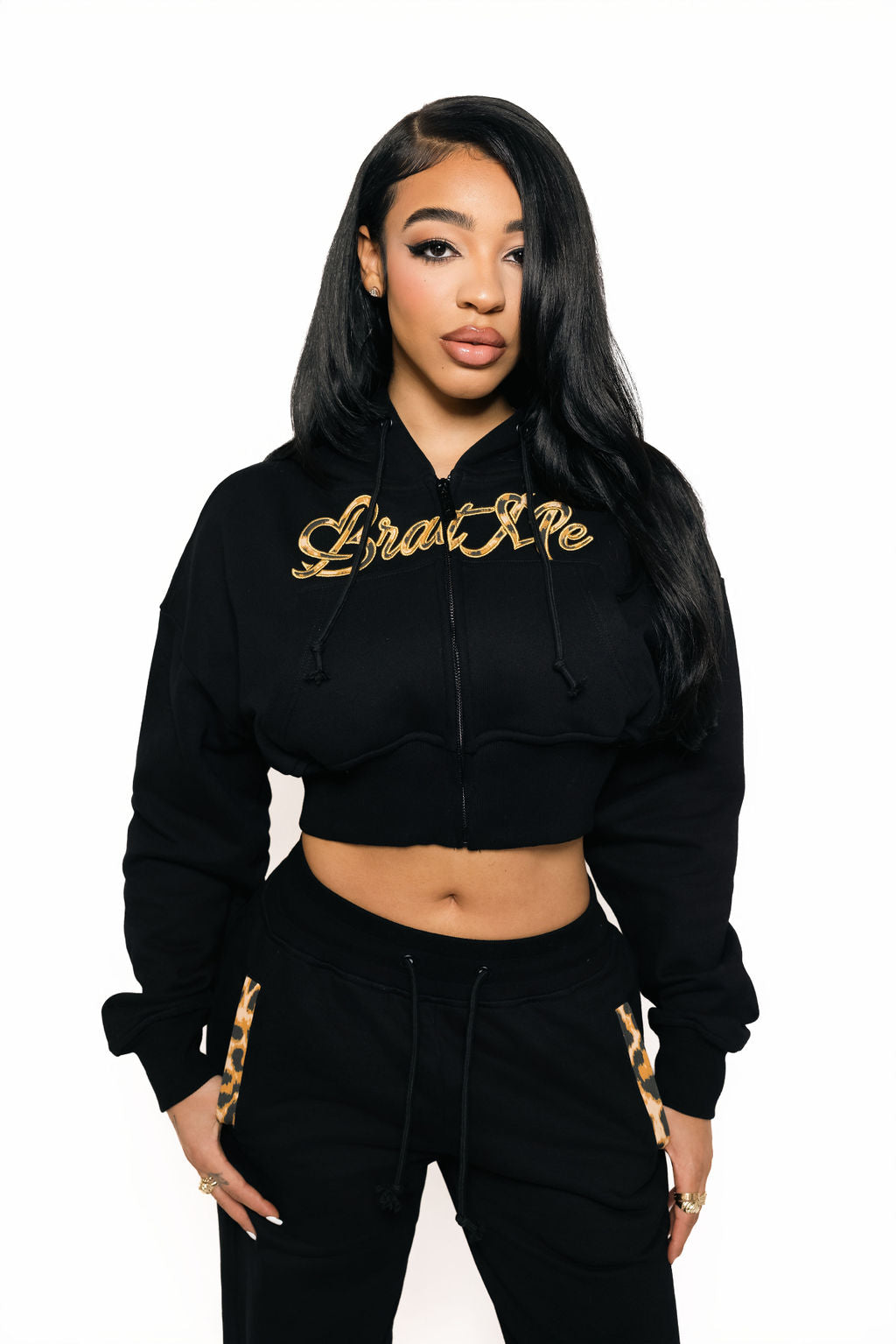 Kitty Noir Zip-Up Hoodie